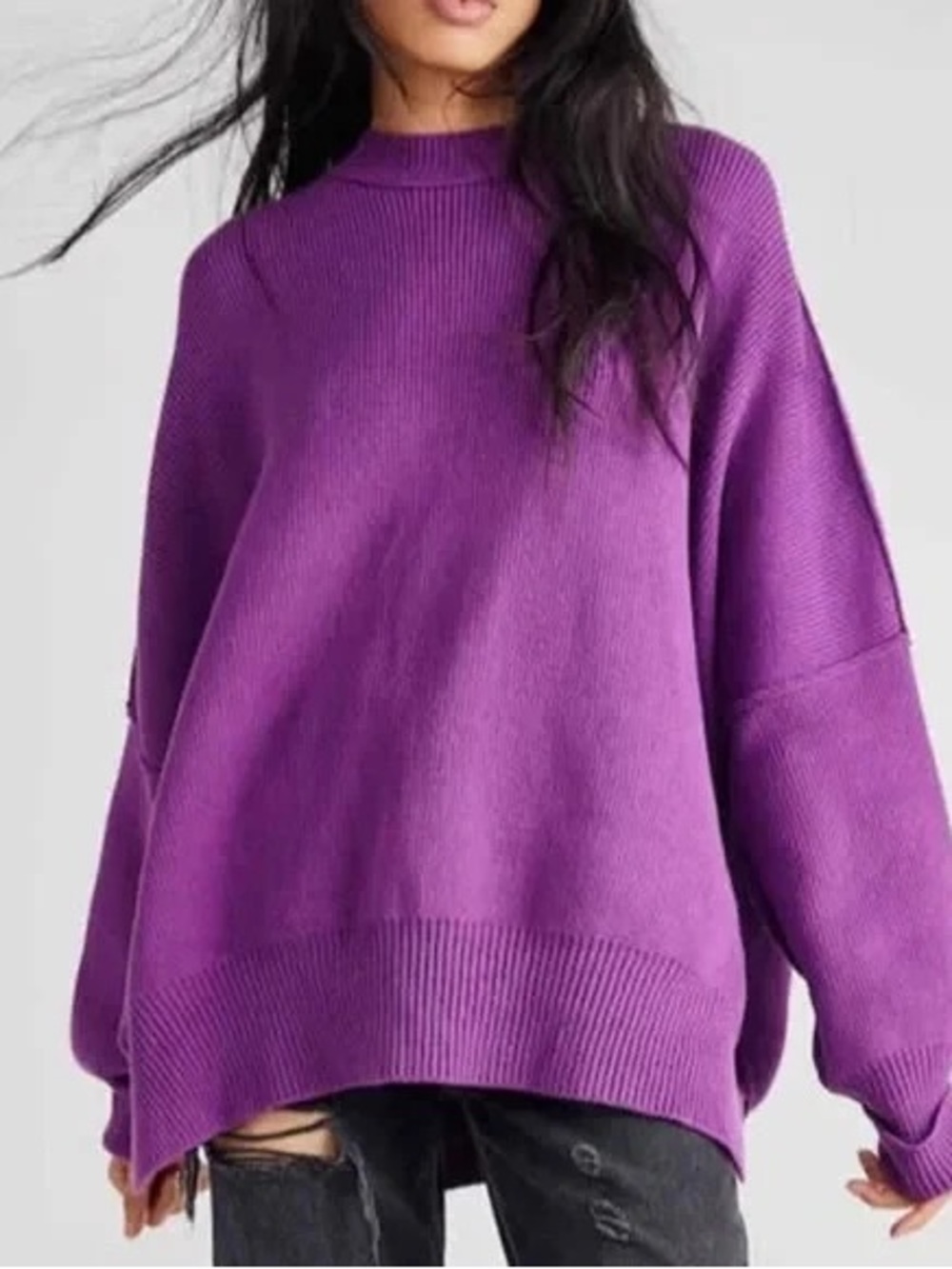 NWOT Free People Size M Easy Street Dropped Shoulder Tunic Oversized Sweater